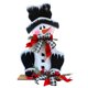 thumbnail image 1 of Navidad muñeco de nieve de madera decoración estatua jardín decoración de nieve regalo de Navidad, 1 of 5