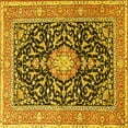 thumbnail image 1 of Ahgly Company Indoor Square Medallion Yellow Traditional Area Rugs, 5' Square, 1 of 4