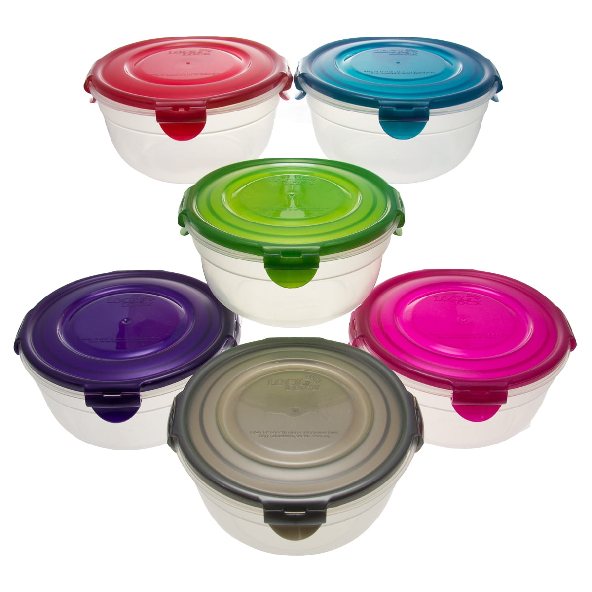 12pc Lock Plastic Food Storage Containers Set Locking With Snap Lids Airtight Bpa Free