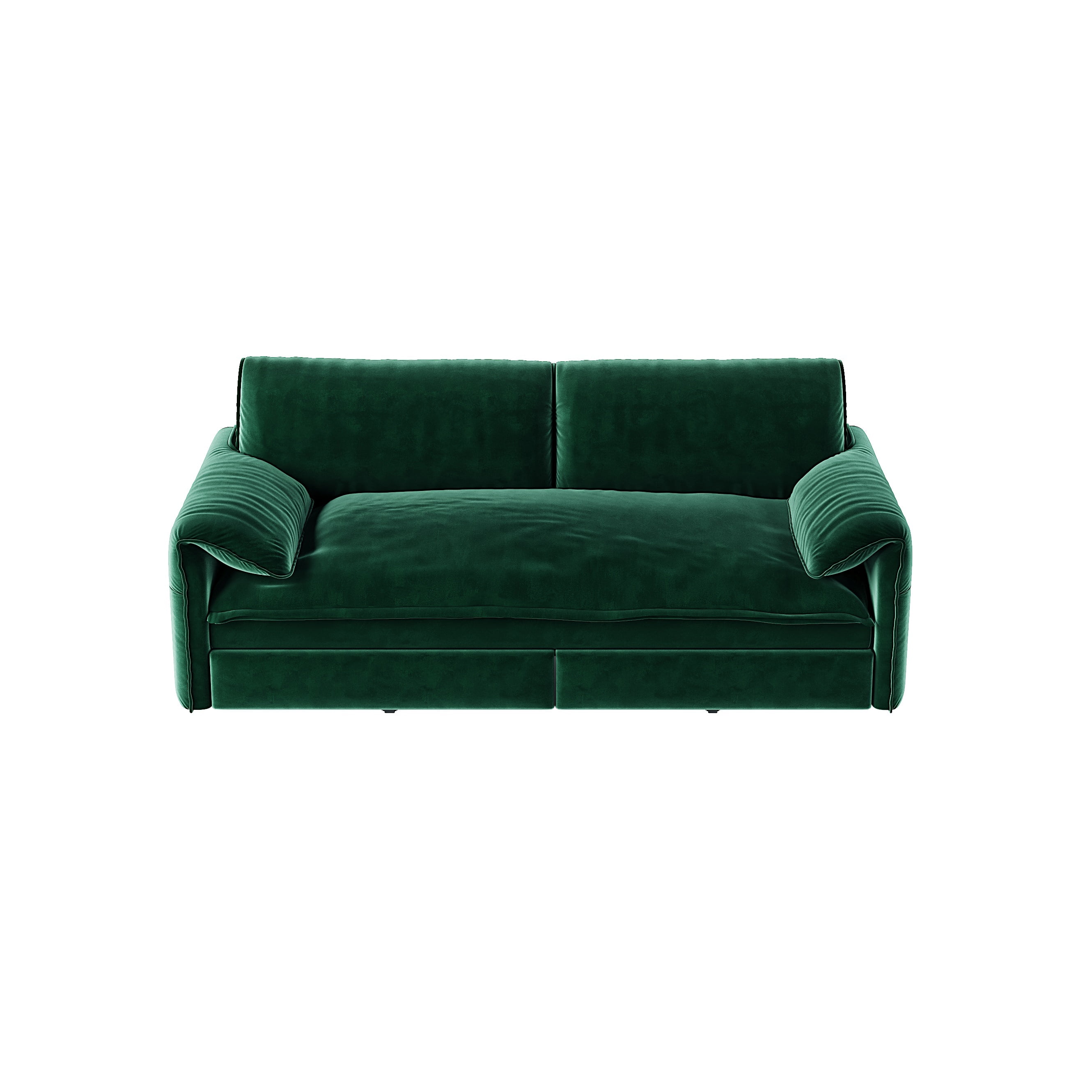 3-in-1 Queen Pull Out Sofa Bed, 66" Velvet Convertible Sleeper Couch with Deep Seat & Storage Pocket, Modern Folding Futon Sofa Bed, Green