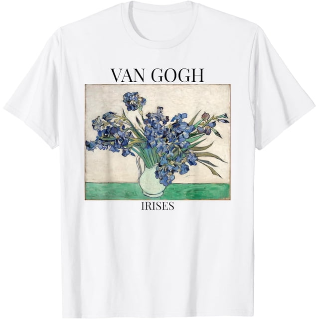Van Gogh Irises - Camiseta de pintura impresionista de arte Vincent Van Gogh