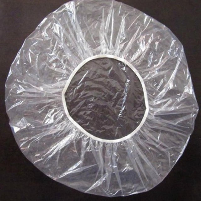 100pcs Disposable Hat Hotel One-Off Elastic Shower Bathing Cap Clear Salon