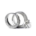thumbnail image 2 of 2ct Pave Diamond Engagement Mount Bridal Ring Set 14k White Gold Round Settting, 2 of 3