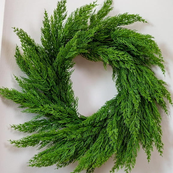 Guvpev 22" Real Touch Cypress Pine Wreath - Christmas Wreath for Front Door, Walls, Windows, Porches, Indoor Outdoor Christmas Decorations, Seasonal Decor