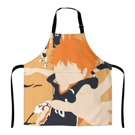 

Haikyu Adjustable Apron Cute Cartoon Cooking Apron with Pockets Machine Washable