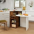 thumbnail image 3 of Giantex Reception Desk, Computer Workstation w/Lockable Drawer & Open Shelves, Checkout Counter, White & Rustic Brown, 3 of 8