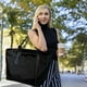thumbnail image 5 of Bolso de hombro de tela de gran capacidad, bolso de mano portátil para estudiantes, bolso de mano moderno para chicas que van al trabajo, 5 of 6