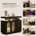thumbnail image 4 of RGB LED Coffee Bar Cabinet Kitchen Storage Cabinet & Sideboard Buffet Cabinets - Wood Coffee Bar Table with Shelf Capacity for Dinning Room/Living Room/Kitchen(Black), 4 of 6