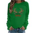 thumbnail image 2 of CaiJunJia Christmas Sweatshirt Womens 80s Vintage Minimalistic Printed Long Sleeves Sweatshirt Pullovers Tops, 2 of 4