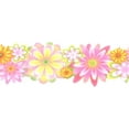 thumbnail image 3 of Dundee Deco Prepasted Wallpaper Border - Kids Green, Pink, Yellow Flowers Scalloped, 15 ft x 6.25 in, 3 of 5