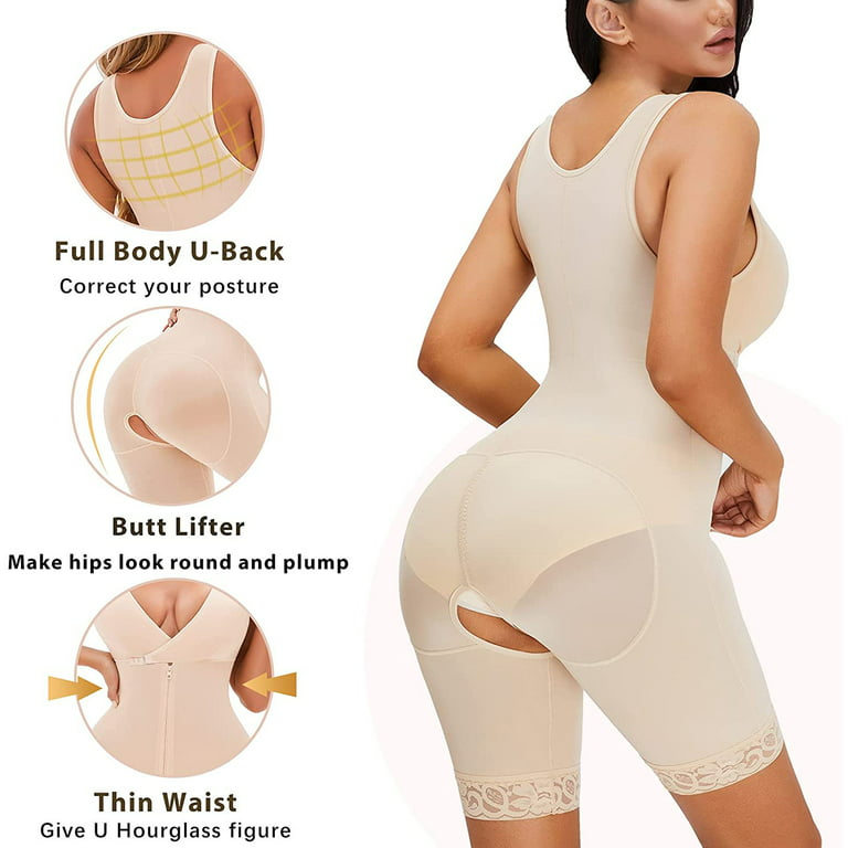 Faja Reductora Mujer Post-partum Corrects posture Provides waist Nude Color