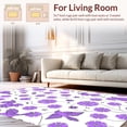 thumbnail image 2 of ODIKA 8'x8' Machine Washable Non-Slip Area Rug, Elegant Magpies Melody Floral High Traffic Rug, Purple, 298252, 2 of 7