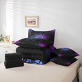 thumbnail image 6 of Feelyou Black Purple Damask Twin Bedding Sets 7pcs, Boho Mandala Flower Comforter Set, 6 of 8