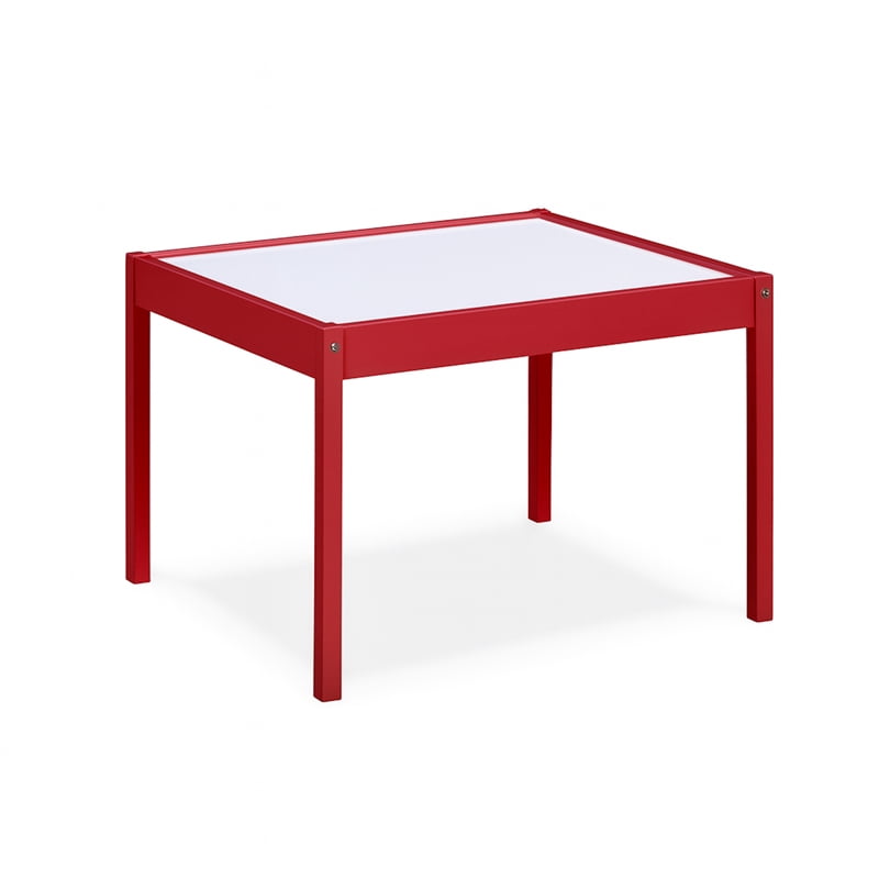 Olive & Opie Gibson 3-Piece Dry Erase Kids Table And Chair Set, Red