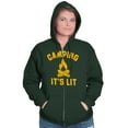 thumbnail image 4 of Camping Its Lit Pun Outdoors Nature Zip Up Hoodie Men's Women's Brisco Brands 2X, 4 of 6