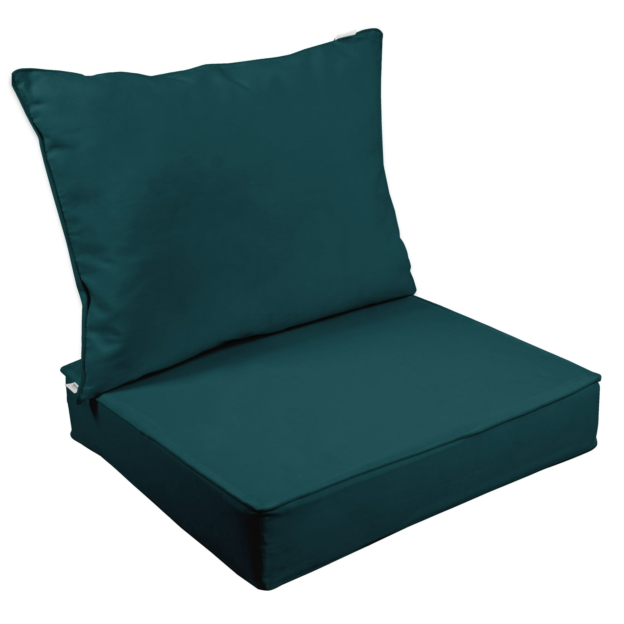 Vargottam Outdoor Deep Seat Patio Cushions Set 2pcs Seat Set All Weather Replacement Cushion Patio Seat And Back Cushion Set 25 x25 x5 Inches Teal Blue Walmart