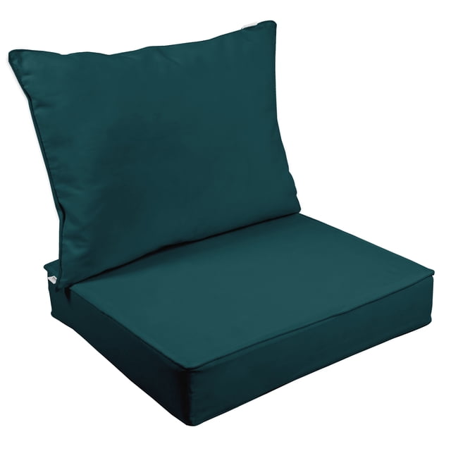 Vargottam Outdoor Deep Seat Patio Cushions Set 2pcs Seat Set All Weather Replacement Cushion Patio Seat And Back Cushion Set 25"x25"x5" Inches-Teal Blue