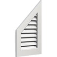 thumbnail image 2 of Ekena Millwork 24"W x 26"H Half Peaked Top Left (29"W x 33 5/8"H Frame Size) 12/12 Pitch: Functional, PVC Gable Vent w/ 1" x 4" Flat Trim Frame, 2 of 14