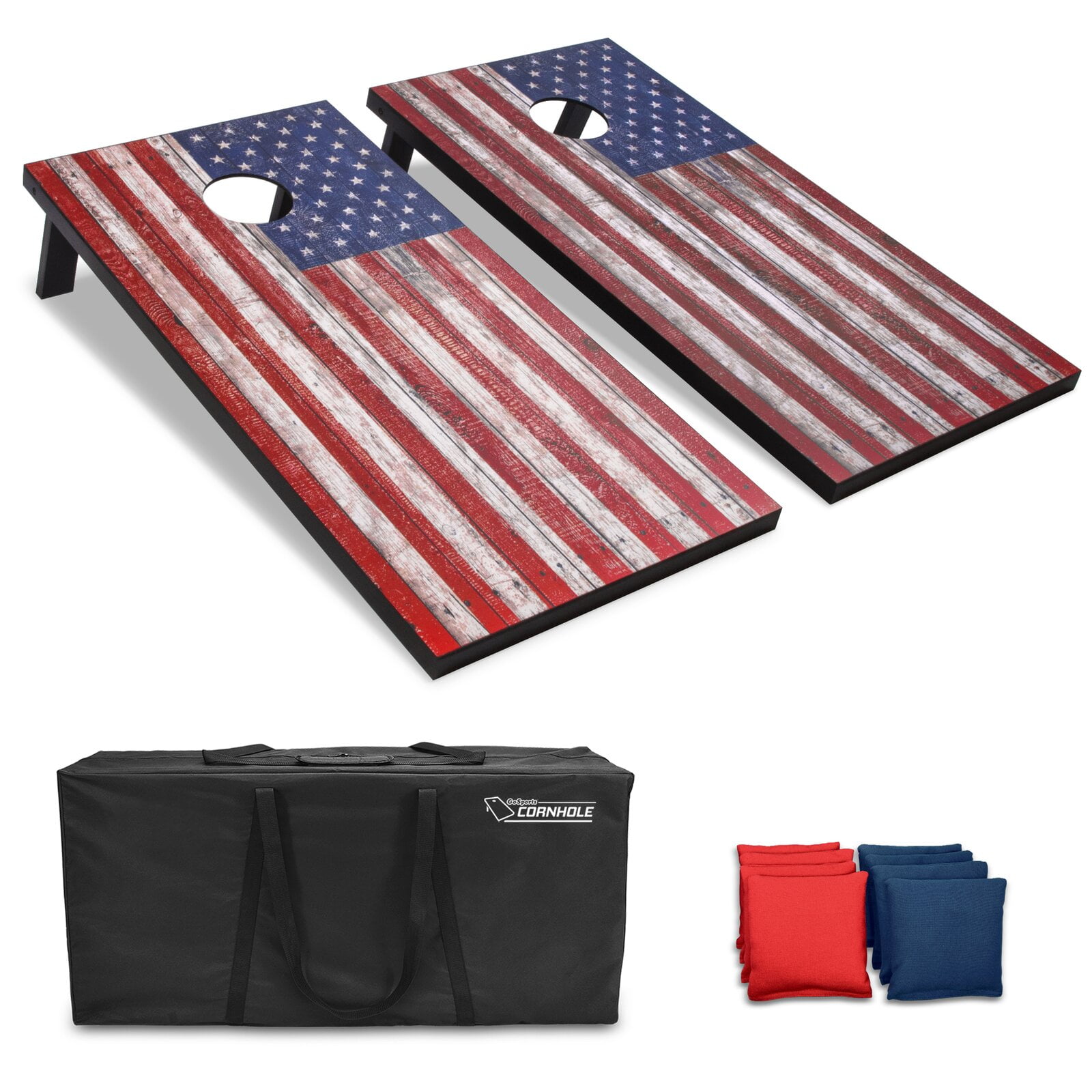 Corn Filled Red and Grey Set of 8 Cornhole Bags Regulation Size 