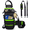 Light Green and Black, variant on Spacetrony Neoprene Water Bottle Sleeve with Phone & Keys Pockets – Fits 12–32 oz Cylindrical Bottles – Hands-Free Crossbody & Shoulder Strap Bag – Black and Pink
