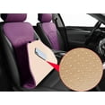 thumbnail image 4 of 2 Pack Leather Front Car Seat Covers, Universal Sideless Car Seat Protectors with Storage Pocket and Seat Belt Pads, Waterproof Automotive Seat Cover for Cars Trucks SUV(Beige), 4 of 5