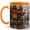 Orange, variant on Paris Rainy Café Street 11oz Ceramic Mug, Romantic City Watercolor Art