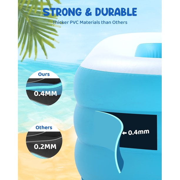 Inflatable Swimming Pool Fmaily Inflatable Pool Full-Sized Blow Up Pool Easy Set 95'' x 56'' x 22'' for Baby Kids Adults Outdoor Backyard Summer Water Party