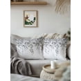thumbnail image 3 of Waterproof Outdoor Throw Pillows with Inserts 18"x18" Set of 2, Grey Botanical Soft Decorative Pillowcases for Couch Bedroom, Weeping Eucalyptus Leaves Watercolor Pillow Covers for Sofa Living Room, 3 of 8