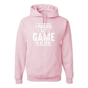 Wild Bobby, I Paused My Game to Be Here Funny Video Gamer Humor Joke Men Pop Culture Hooded Sweatshirt Graphic Hoodie, Light Pink, X-Large
