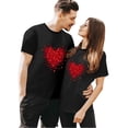 thumbnail image 3 of XIAONU Men's Heart Cluster Valentine's Day T Shirt Regular Crew Neck Short Sleeve Tee Soft Casual Holiday Wear T-Shirt, 3 of 6
