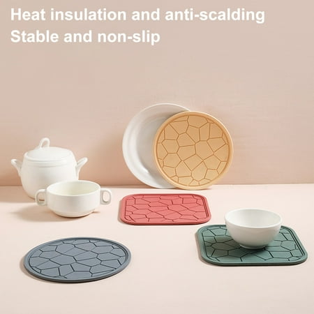 

KAOU Dish Mat Eye-catching Anti-Scratch Rubber Anti-scalding Insulation Place Mat for Home
