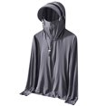 thumbnail image 3 of cllios Men's UPF 50+ Sun Protection Hoodie Jacket Zip Up Lightweight Long Sleeve UV Fishing Shirts Quick Dry Zip Pockets, 3 of 6
