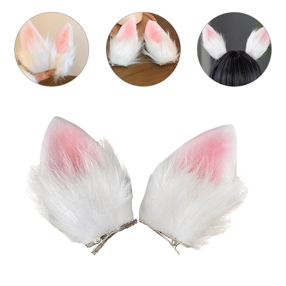 EXHUMKY 1 Pair Bunny Ears Shape Hairpins Women Hair Decoration for Wedding Banquet