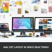 Logitech MX Keys Advanced Wireless Illuminated Keyboard for Mac, Backlit LED Keys, Bluetooth,USB-C, MacBook Pro,Macbook Air,iMac, iPad Compatible, Metal Build - Space Gray