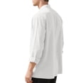 thumbnail image 5 of zfhfof Men's Cotton Linen Shirts Long Sleeve Button Down Shirt Vintage Banded Collar Casual Summer Beach Shirts, 5 of 9
