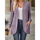 thumbnail image 4 of Cárdigan para Mujer, Suéter de Larga con Abertura Frontal y Bolsillos para Otoño e Invierno. Púrpura Lavanda XXL, 4 of 8