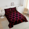 thumbnail image 4 of Erosebridal Abstract Comforter Sets Queen Size for Teens, Modern Honeycomb Comforters & Duvets, Stripes Decor, Reversible, 4 of 8