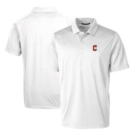 Men's Cutter & Buck White Cleveland Guardians Prospect Textured Stretch Polo