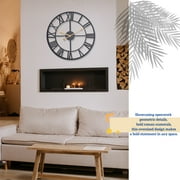 Large Metal Wall Clock 24 Cutout Decorative wall clocks Analog Clocks for Living Room Steampunk Black