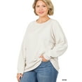 thumbnail image 2 of Zenana Women & Plus Basic Long Sleeve Round Neck Raglan Pullover Sweatshirts Top, 2 of 3