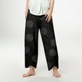 thumbnail image 2 of Sobgg25 Women Fashion Sunflower Print Irregular Loose Wide Leg Casual Pants, 2 of 4