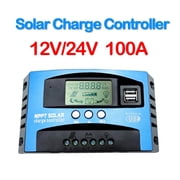 Solar Charge Controller MPPT 30A 40A 50A 60A 80A 100A LCD Display 12V 24V AUTO Dual USB Solar Charge And Discharge Controller ,High-Efficiency - 100A_12V 24V