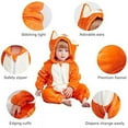 thumbnail image 4 of Unisex Baby Animal Costume Winter Autumn Flannel Hooded Romper Cosplay Jumpsuit Fox 90CM, 4 of 5