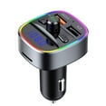thumbnail image 4 of Car Audio Adapter Bluetooth V5.0 Noise Reduction Car Aux MP3 Player Charger MP3 Player LED Quick Charging Charger Adapter, 4 of 6