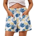 thumbnail image 2 of Women's Plus Size Drawstring Shorts with Pockets Casual Summer 5 Inseam, 2 of 6