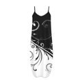 thumbnail image 4 of ICHUANYI Clearance Women's Fashion Sexy Vintage V Neck Sleeveless Printing Party Dresses(Black, M) ICHUANYI WER2023081008340, 4 of 5