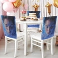 thumbnail image 4 of Decorative Chair Back Cover One Size x6 Chair Cover Dining Chair Slipcovers Chair Back Decoration Festival Chair Decoration Blue Painting Beauty, 4 of 6