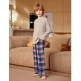 thumbnail image 3 of Arshiner Boys Plaid Pajama Pants Soft Long PJ Bottoms Plaid Lounge Pants for Boys, 3 of 7