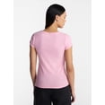 thumbnail image 3 of No Boundaries Crew Neck Tee with Short Sleeves, 1 or 3-Pack, Women’s, 3 of 5