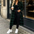 thumbnail image 4 of IUYRTFE Women's Long Plaid Button Down Shirt Jacket Casual Oversized Flannel Coat with Pockets, 4 of 7